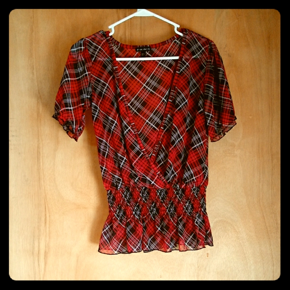 FANG Sheer Peplum Top